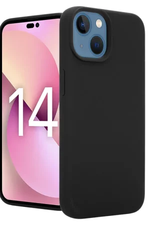 Coverzs Coque Luxe Liquid Silicone iPhone 14 (noir) Nouvel Arrivage