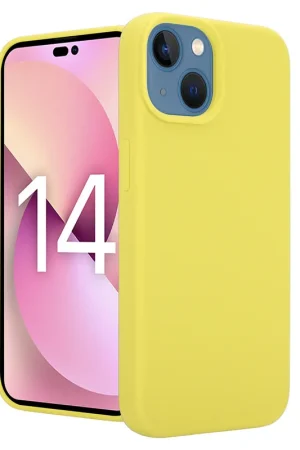 Coverzs Coque Luxe Liquid Silicone iPhone 14 Plus (jaune) Pas Cher