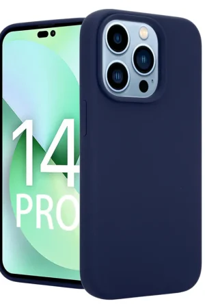 Coverzs Coque Luxe Liquid Silicone iPhone 14 Pro (bleu foncé) Nouvelle Collection
