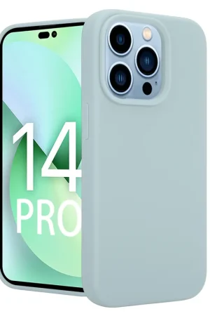 Marque Coverzs Coque Luxe Liquid Silicone iPhone 14 Pro (gris bleu)