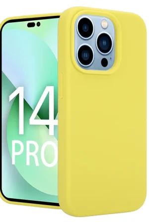 Coverzs Coque Luxe Liquid Silicone iPhone 14 Pro (jaune) Achat Immédiat