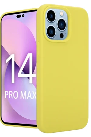 Coverzs Coque Luxe Liquid Silicone iPhone 14 Pro Max (jaune) Meilleure Vente