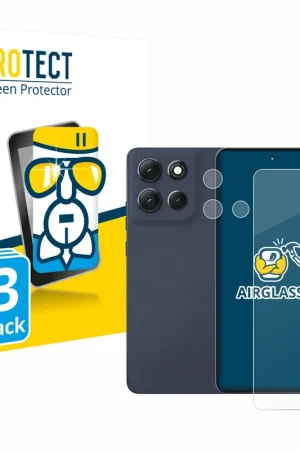 Bon Marché 3 Pièces BROTECT AirGlass Protection d'écran en verre pour Motorola Moto G86 Power (Avant+Caméra)