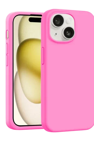 Coverzs Coque MagSafe en silicone de luxe iPhone 15 (rose) Must-Have