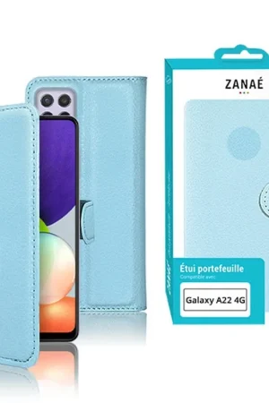 Affaire À Saisir Étui Portefeuille Bleu Clair pour Galaxy A22/M22