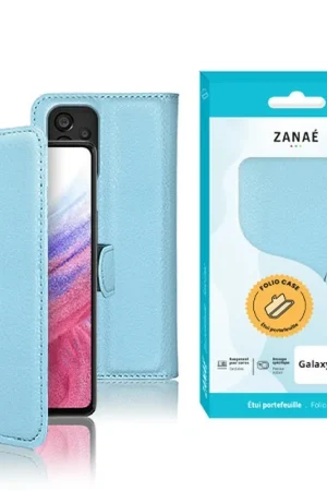 Seulement Aujourd’hui Etui Portefeuille Bleu Clair pour Galaxy A53 5G