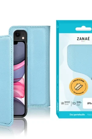 Bon Plan Etui Portefeuille Bleu Clair pour iPhone 11