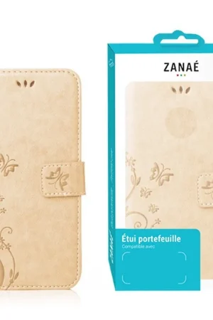 Vente Directe Étui Portefeuille Flower iPhone 12 Mini Doré