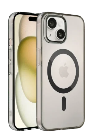 Solde Coverzs Coque MagSafe mate iPhone 14 (transparent/noir)