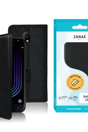 Certifié Etui Portefeuille Galaxy J3 (2017) Noir