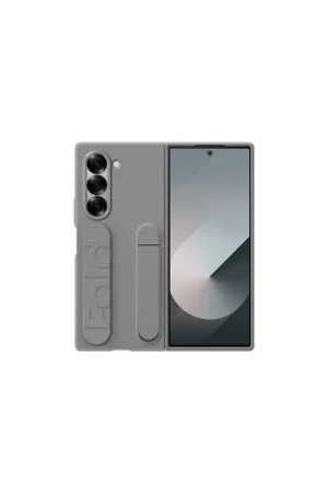 Prix Promo Coque Samsung Z Fold 6 avec lanière en silicone grise