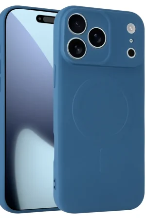 Super Prix ShieldCase Coque arrière MagSafe en silicone pour iPhone 17 Pro Max (bleu foncé)