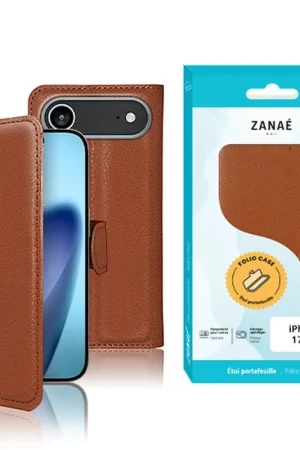 Top Vente Etui Portefeuille Marron pour iPhone 17 Air