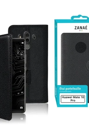 Soldes Étui Portefeuille Noir pour Huawei Mate 10 Pro