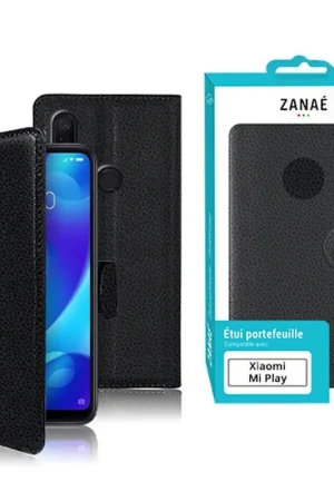 Quantité Limitée Étui Portefeuille Noir pour Xiaomi Mi Play