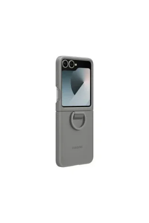Coque Samsung Galaxy Z Flip 6 / Flip 7 FE Silicone avec Anneau Grise Haute Qualité