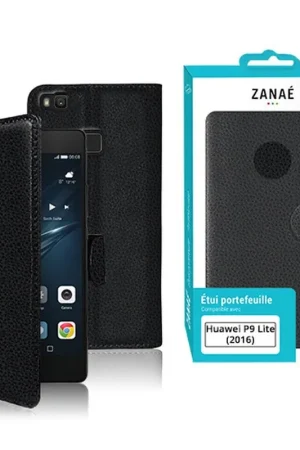 Soldes Étui portefeuille pour Huawei P9 Lite (2016) Noir