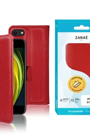 Commander Maintenant Étui Portefeuille pour iPhone 5/5s/SE Rouge