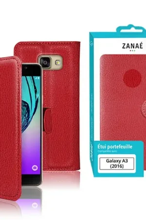 Prix Cassé Etui portefeuille pour Galaxy A3 (2016) Rouge