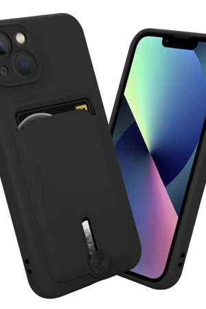Coverzs Coque porte-cartes avec curseur iPhone X/Xs (noir) Expédié Aujourd’hui