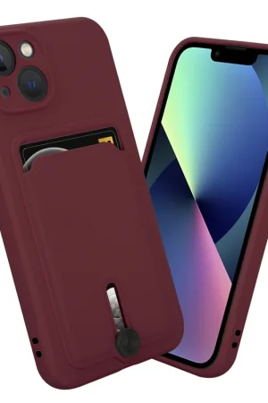 Coverzs Coque porte-cartes avec curseus iPhone 12 (bordeaux) Offre Limitée