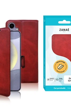 Bon Marché Étui Portefeuille Rouge pour Galaxy S24 Plus