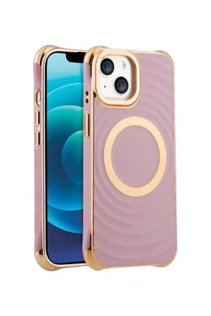 Acheter Direct Coque cercles MagSafe iPhone 15 Pro Max - violette et dorée