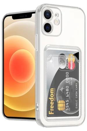 Ceezs Coque porte-cartes iPhone 12 (transparente) Promotion