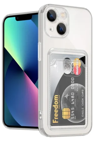 Petit Prix Ceezs Coque porte-cartes iPhone 13 Mini (transparente)