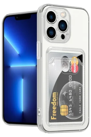 Acheter En Ligne Ceezs Coque porte-cartes iPhone 13 Pro Max (transparente)