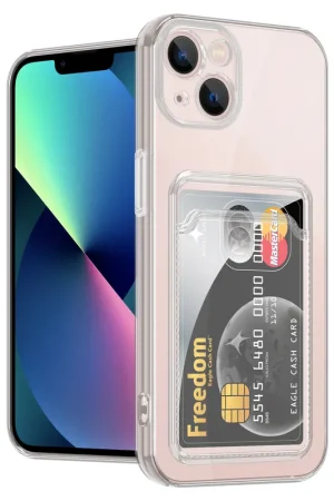 Livraison Express Ceezs Coque porte-cartes iPhone 13 (transparente)