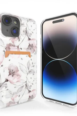 ShieldCase Coque porte-cartes iPhone 13 (Vintage Flower) Haute Qualité