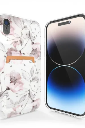 Petit Prix ShieldCase Coque porte-cartes iPhone Xr (Vintage Flower)