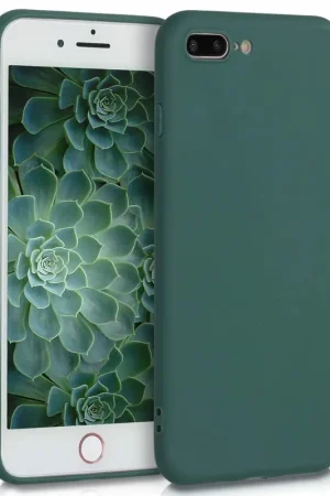 Haute Qualité ShieldCase Coque silicone avec protection caméra iPhone 7 Plus / 8 Plus (vert foncé)