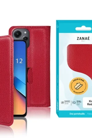 Commander Maintenant Étui Portefeuille Rouge pour Redmi 12