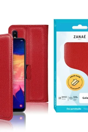 Certifié Étui Portefeuille Rouge pour Samsung Galaxy A10