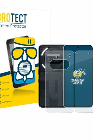 Offre Du Jour BROTECT AirGlass Matte Protection d'écran en verre mat pour Nothing Phone (3a) (Avant+Arrière)