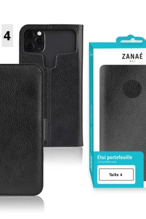 Acheter Direct Étui Portefeuille Universel Zanae Taille 4 Noir