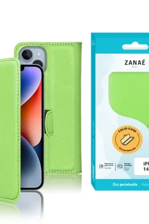 Vente Directe Étui Portefeuille Vert pour iPhone 14 Plus