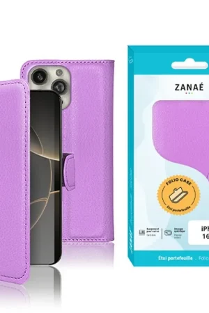 Acheter Direct Étui Portefeuille Violet pour iPhone 16 Pro