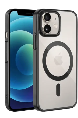 Coverzs Coque rigide transparent MagSafe iPhone 12 (noir) Quantité Limitée