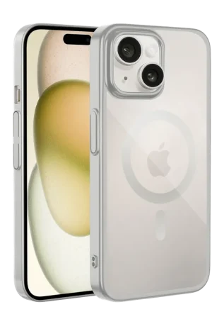 Coverzs Coque rigide transparent MagSafe iPhone 14 (argent) Commande En Gros