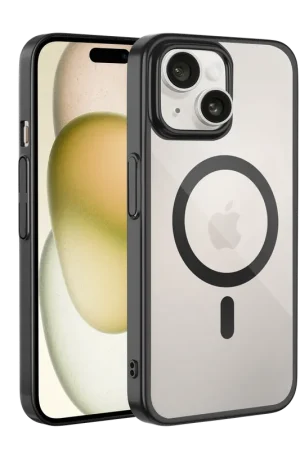 Coverzs Coque rigide transparent MagSafe iPhone 14 (noir) Livraison Gratuite
