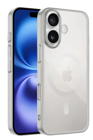Coverzs Coque rigide transparent MagSafe iPhone 16 (argent) Petit Prix