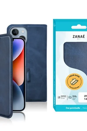 Bon Plan Etui Portefeuille Zanae Columbia iPhone 14 Plus Marine
