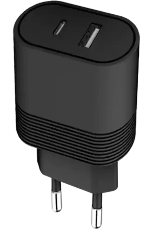 Retour Gratuit Double Chargeur maison USB A+C PD 32W (12+20W) Power Delivery Noir Bigben