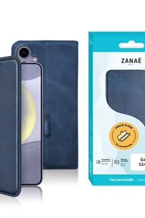 Produit De Marque Etui Portefeuille Zanae Columbia Marine pour Galaxy S24 Plus