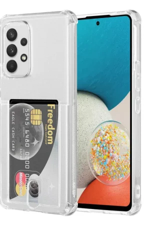 Shieldcase Samsung Galaxy A53 choc avec étui porte-cartes (transparent) Vente Flash
