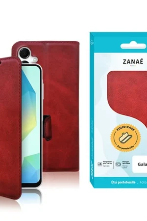 Seulement Aujourd’hui Etui portefeuille Zanae Columbia pour Galaxy A16 rouge
