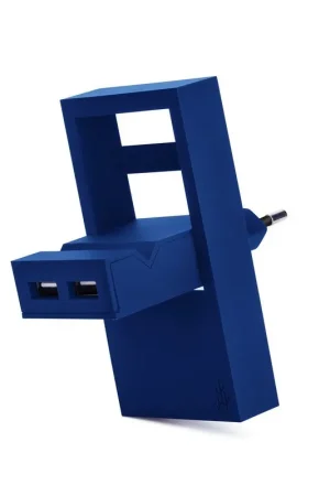 Chargeur secteur de poche - ROCK - 2 ports USB - bleu Jusqu’à Épuisement Des Stocks